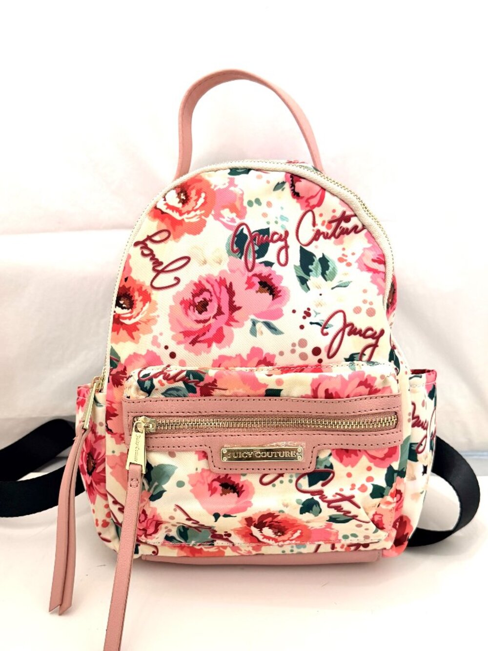 Juicy Couture "Pick Ur Petal" Mini Backpack In Cream With Floral Print - Picture 6 of 14